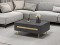 Couchtisch José 90 × 64 cm – Anthrazit/Gold