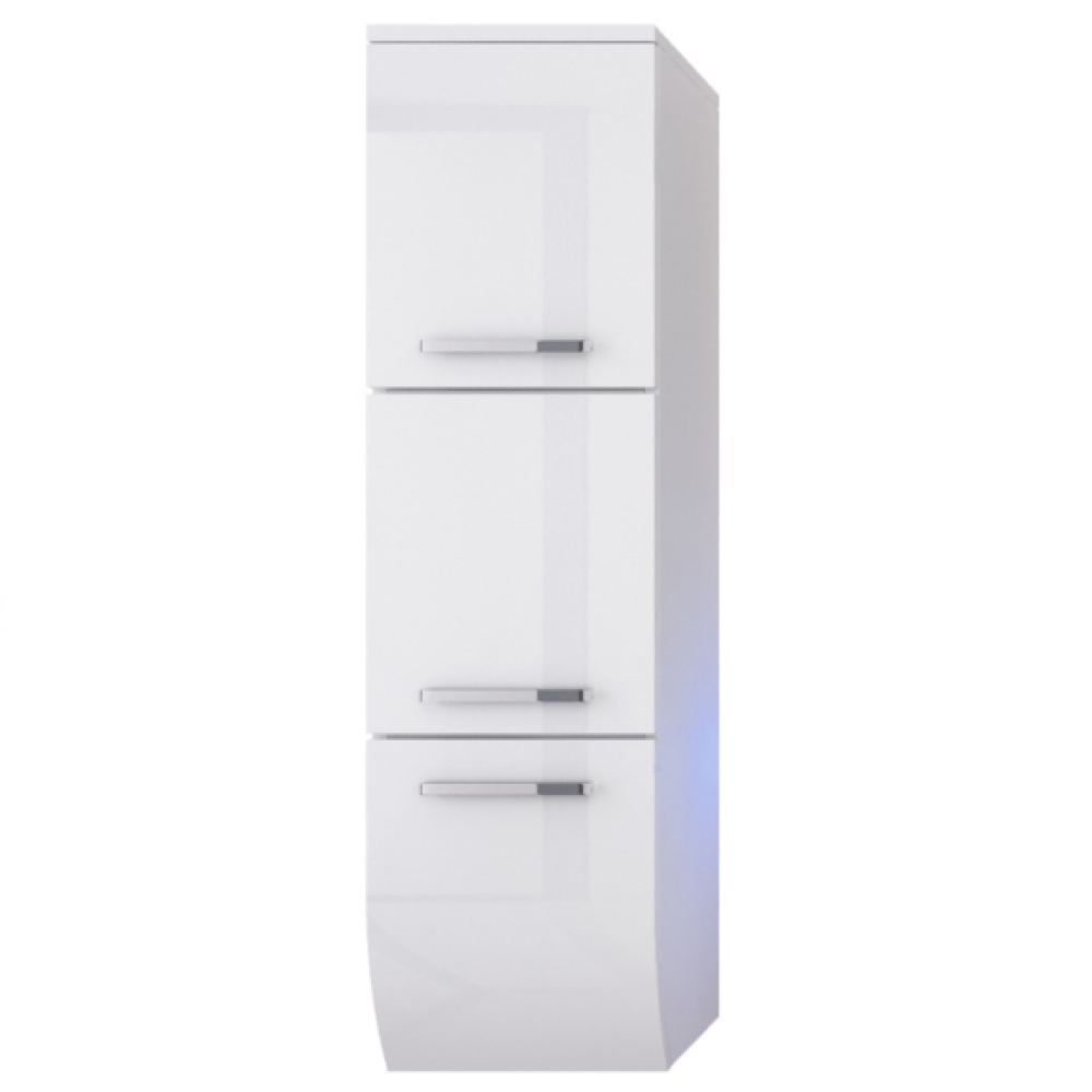 150 cm Badmöbel Set Weiss Hochglanz Kopmplett Badezimmermöbel 9 Teilig LED Bad