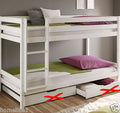 Kinderbett Etagenbett Weiss Hochbett Spielbett Massiv Stockbett 90 x 200 cm Bett