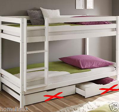 Kinderbett Etagenbett Weiss Hochbett Spielbett Massiv Stockbett 90 x 200 cm Bett
