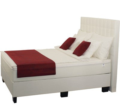 180x200 cm Boxspringbett Bett Komfortbett Hotelbett Weiss Leder Kunst Bett 180x2
