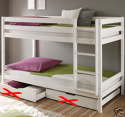 Kinderbett Etagenbett Weiss Hochbett Spielbett Roll Lattenrost Stockbett 90x200