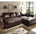 Design Couchgarnitur Braun Sofa K-Leder Eck Sofa Wohnlandschaft Megasofa Rechts
