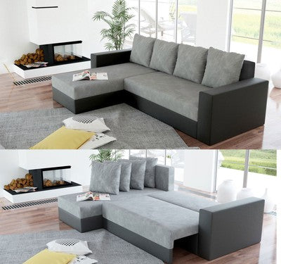 Ecksofa Couchgarnitur Eckcouch Bettkasten lform Bettfunktion Schlafsofa Sofa