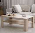 Sofatisch Wohnzimmertisch Couchtisch Tisch 100x60 Weiß Sonoma Eiche Ablage Luca1