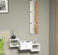Garderobenset Flur Diele Weiß Hochglanz Spiegel Wand garderobe          Dorado 1