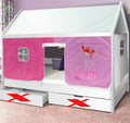 Hausbett Prinzessin Kinderbett Massiv Hochbett Spielbett Jugendbett 90x200 Bett