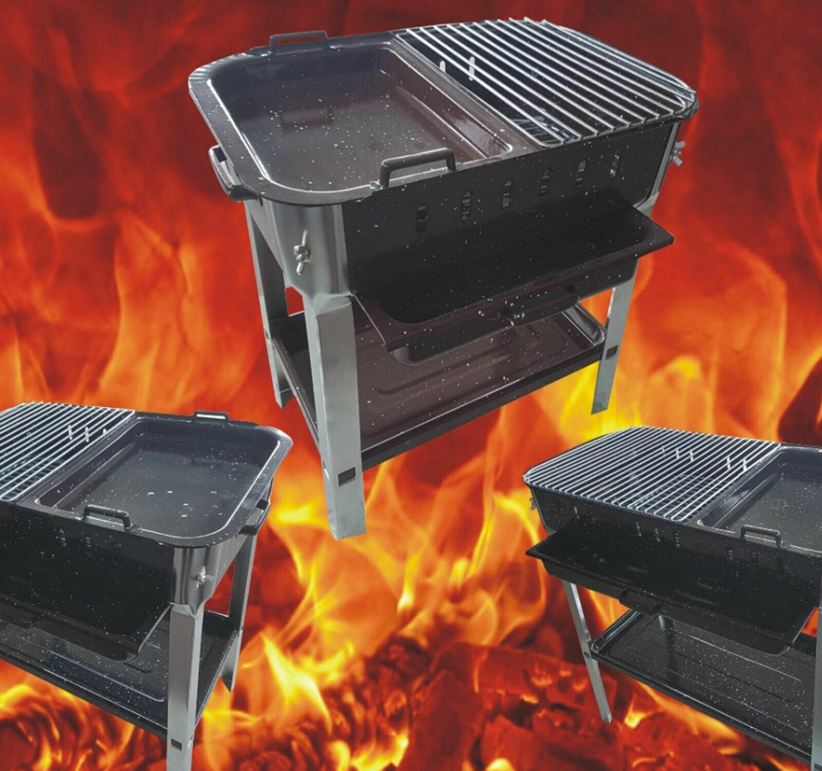 68 cm Holzkohlegrill Grill Gartengrill Standgrill Kohlegrill CampingGrill Mangal