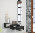 Garderobenset Flur Diele Spiegel Schwarz Hochglanz Wand garderobe Dorado 1