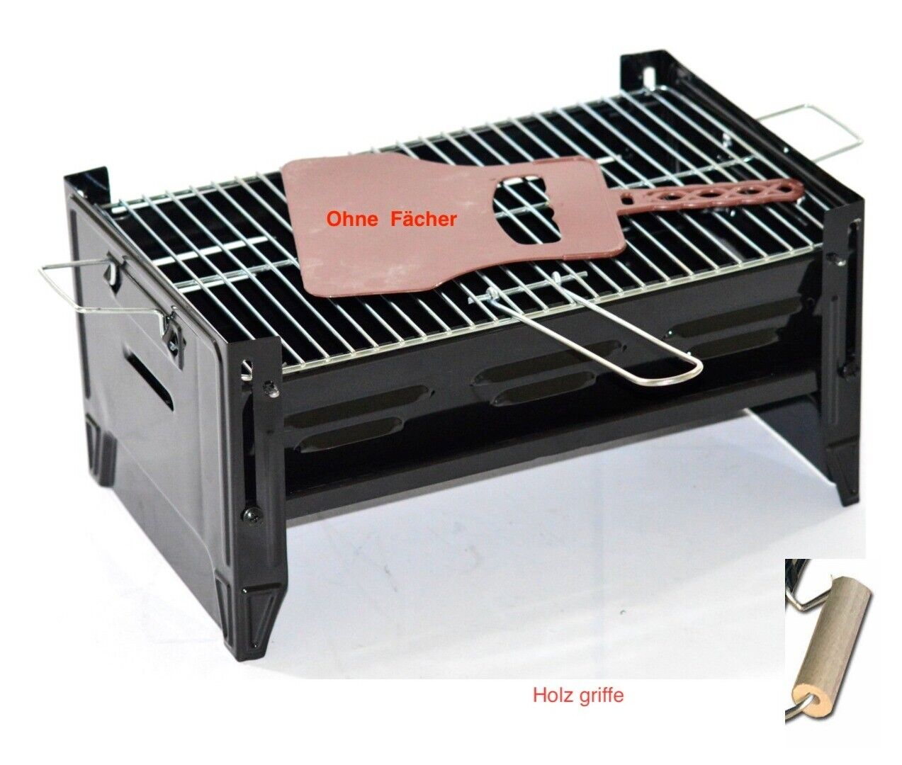 Grill Gartengrill Standgrill schwarz Tischgrill Camping Grill Holzkohlegrill OVP
