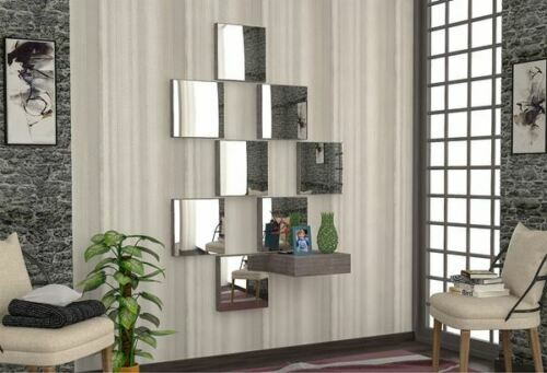 Garderobenset Flur Diele Eiche Sägerau Spiegel Wand garderobe Ablage     Bijoy 1
