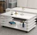 Couchtisch Weiß Hochglanz Rollen 115x65 cm Tisch Wohnzimmertisch Sofatisch Zoe 2
