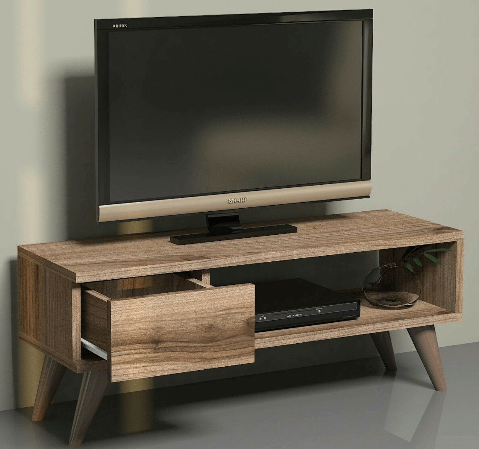 TV Lowboard Board Wallnuss Fernsehtisch Tisch Möbel Kommode Tv Schrank    Maja 1