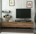 TV Lowboard 180x30 Nussbaum Nachbildung Anthrazit Fernsehtisch Kommode New Zero2