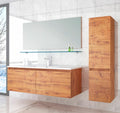 Badmöbel Set Eiche Badezimmermöbel Hochschrank Waschtisch Spiegel Bad 120 cm Bad