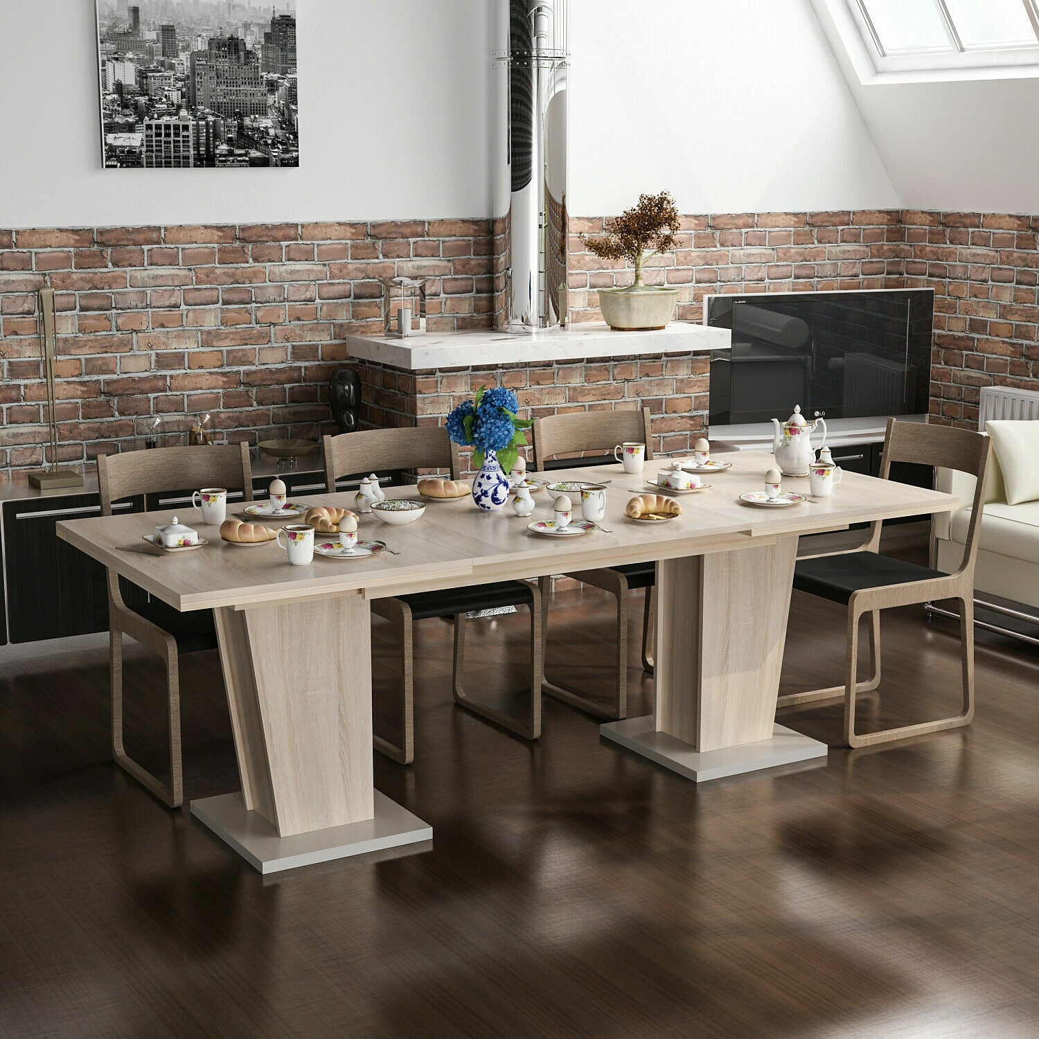 Esstisch Sonoma Eiche Speisetisch 90x140 cm Ausziehtisch ausziehbar Hamburg 3