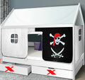 Hausbett Pirat Kinderbett Massiv Hochbett  Spielbett  Jugendbett  90x200 cm Bett