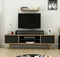 TV Lowboard 160x30 cm Fichte-Alpin  Schwarz Fernsehtisch Tv Schrank Möbel Melis1