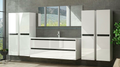Badmöbel Set Design Weiss Hochglanz Badezimmermöbel 120 cm bis 8tlg Bad Möbel