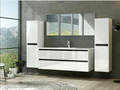 Badmöbel Set Design Weiss Hochglanz Badezimmermöbel 120 cm bis 8tlg Bad Möbel