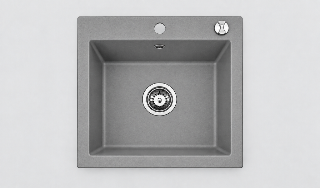 Homeline Granitspüle Zorba – Grau | 44 × 44 cm