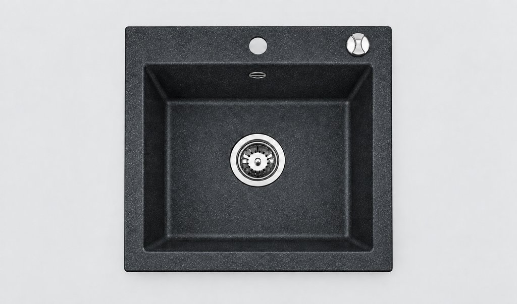 Homeline Granitspüle Zorba – Schwarz | 44 × 44 cm