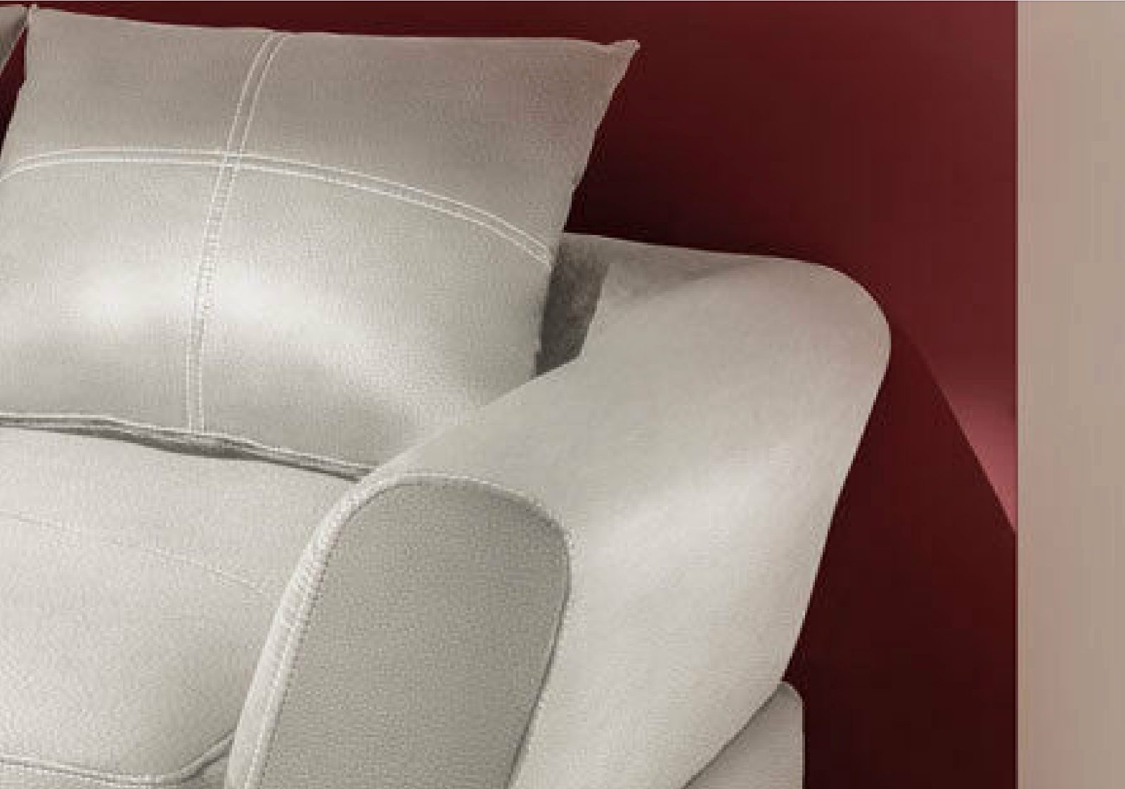 Couchgarnitur Weiss Sofa K-Leder Eck Sofa Wohnlandschaft Megasofa Links Design.