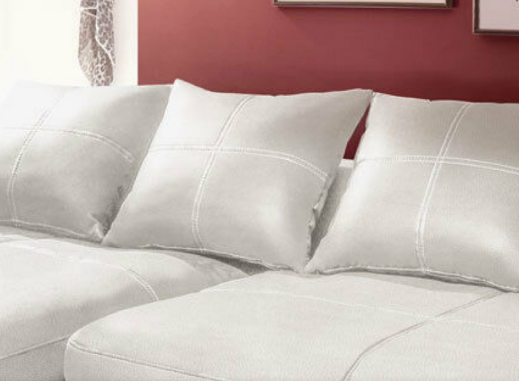 Couchgarnitur Weiss Sofa K-Leder Eck Sofa Wohnlandschaft Megasofa Links Design.