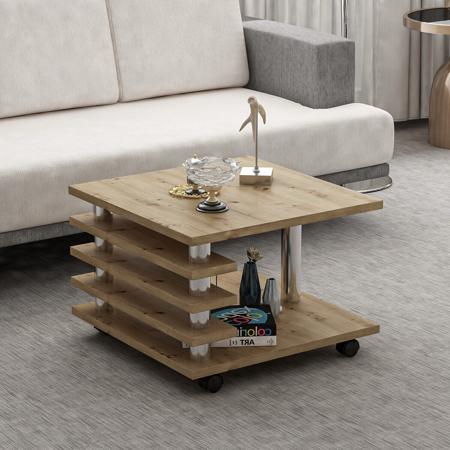Couchtisch 65x65 cm Wohnzimmer Tisch Artizan Eiche Baarn Tische Beistelltisch 1