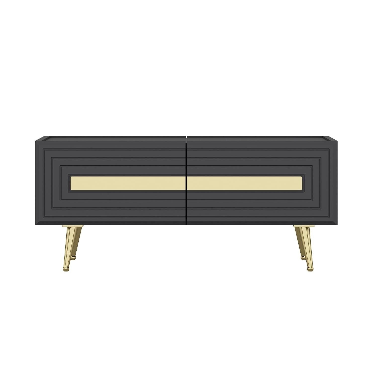 Couchtisch 90 x 64cm Wohnzimmer Tisch Gold jose antrazhit Tische Beistelltisch 1
