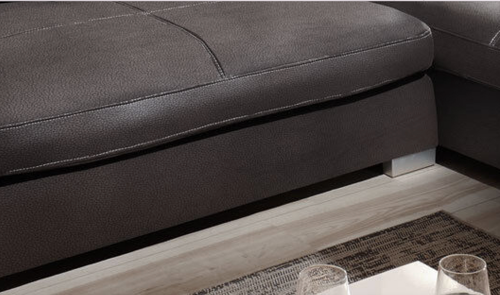 Design Couchgarnitur Anthrazit Sofa K-Leder Eck Big Sofa Wohnlandschaft Links