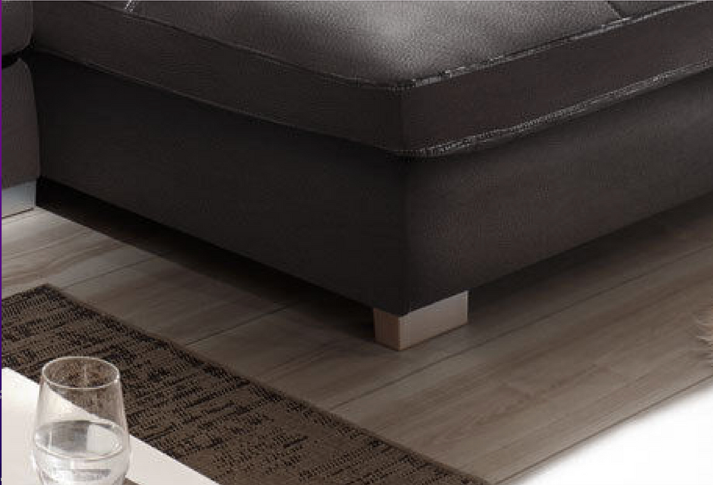 Design Couchgarnitur Anthrazit Sofa K-Leder Eck Big Sofa Wohnlandschaft Links
