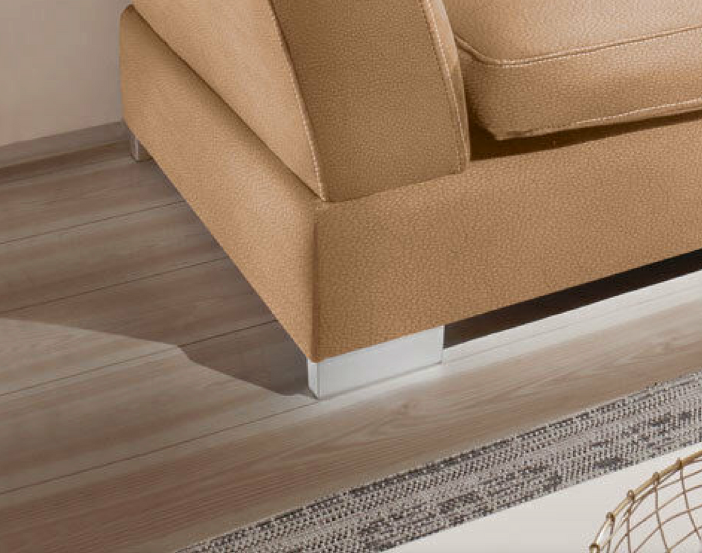Design Couchgarnitur Beige Sofa K-Leder Eck Sofa Wohnlandschaft Megasofa Rechts