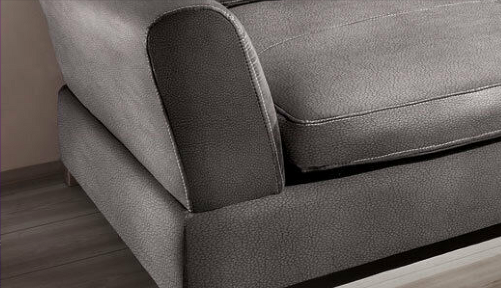 Design Couchgarnitur Grau Sofa K-Leder Eck Sofa Wohnlandschaft Megasofa Rechts