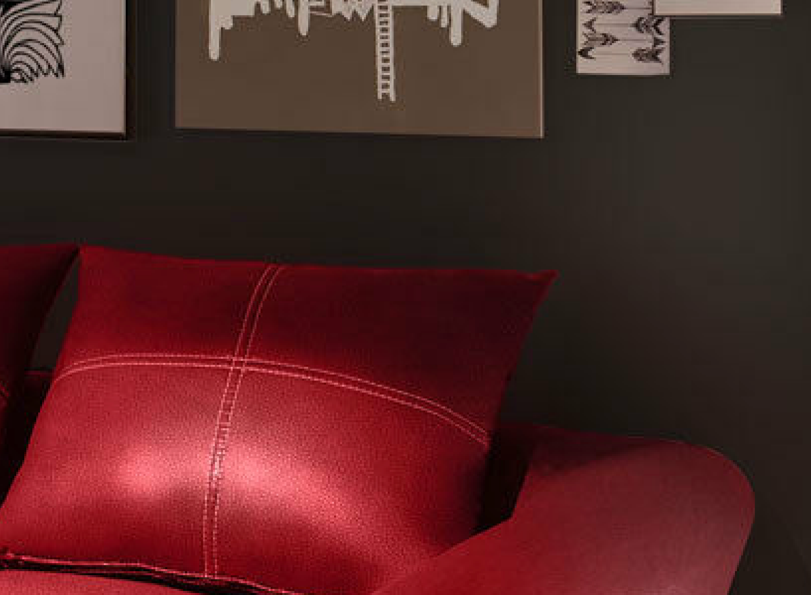 Design Couchgarnitur Rot Big Sofa K-Leder EckSofa Wohnlandschaft Megasofa Rechts