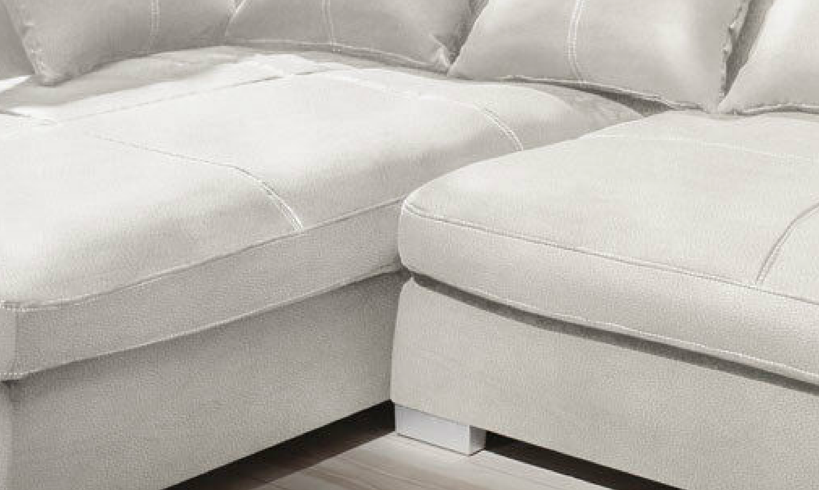 Design Couchgarnitur Weiss Sofa K-Leder Eck Sofa Wohnlandschaft Megasofa Rechts