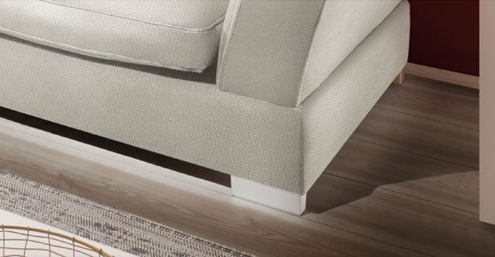Design Couchgarnitur Weiss Sofa K-Leder Eck Sofa Wohnlandschaft Megasofa Rechts