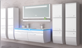 Doppelwaschtisch 240 cm Weiss Hochglanz Doppel Waschbecken Badmöbel Set Led Syt