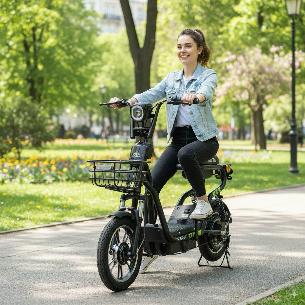 Elektroroller E-Scooter 25 km/h 220W 40 km Reichweite Elektro Mofa mit Sitz