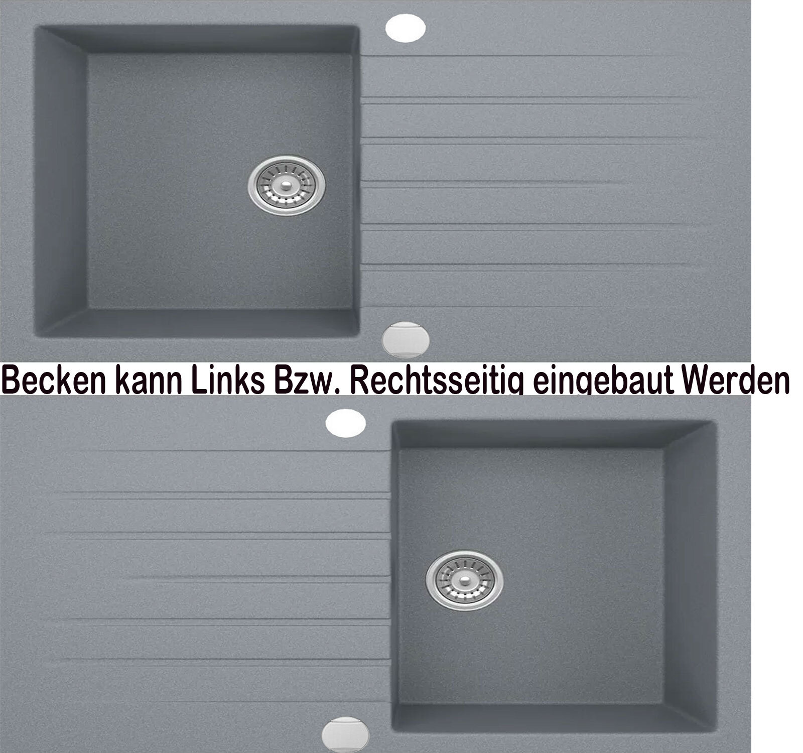 Granitspüle Schwarz Weiß Grau San Küchenspüle Einbauspüle Spülbecken Spüle 76x45