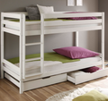 Kinderbett Etagenbett Hochbett Spielbett Stockbett weiss Lattenrost Schublade NE
