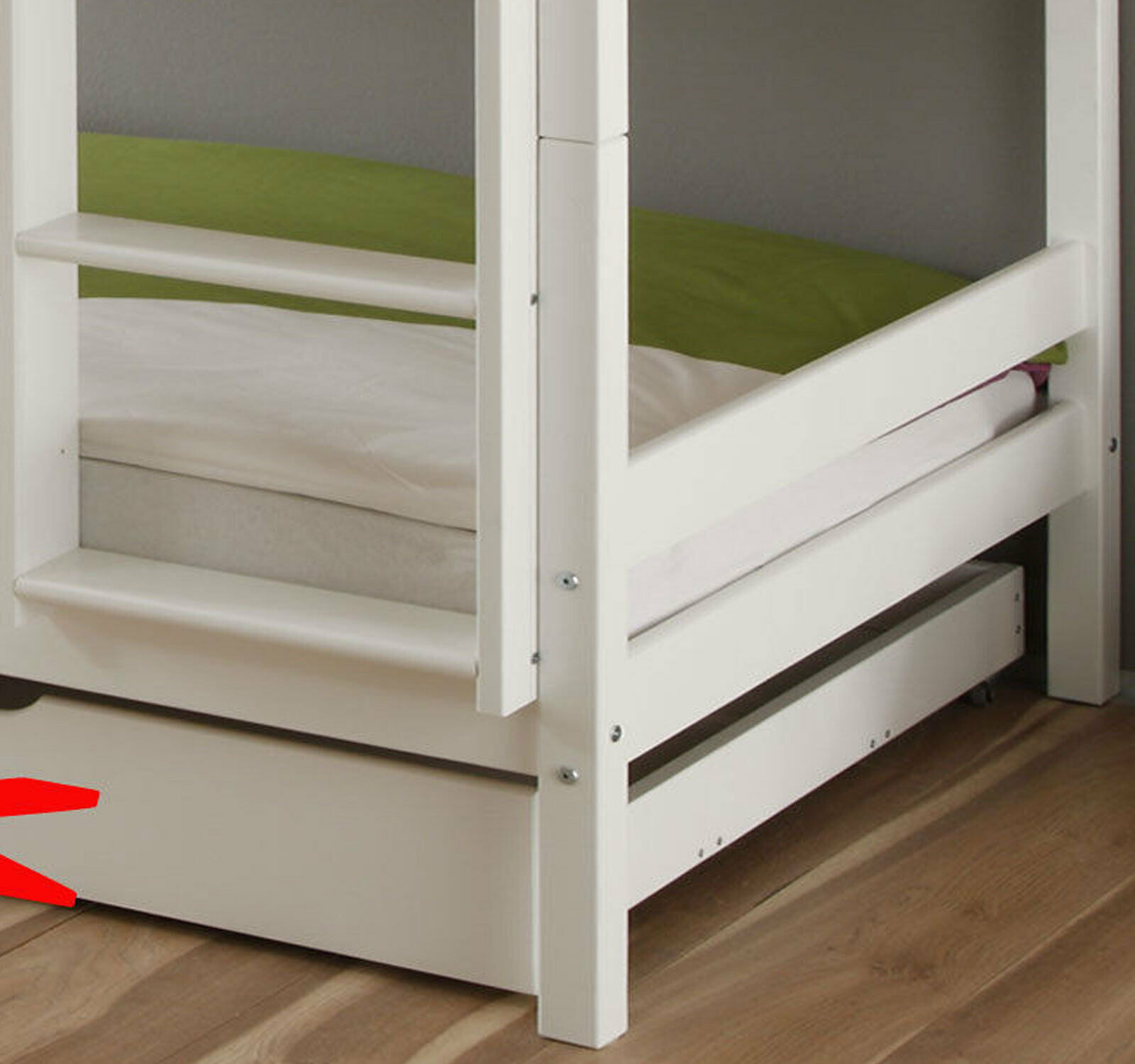 Kinderbett Etagenbett Weiss Hochbett Spielbett Kindeerbett Stockbett 90x200 cm
