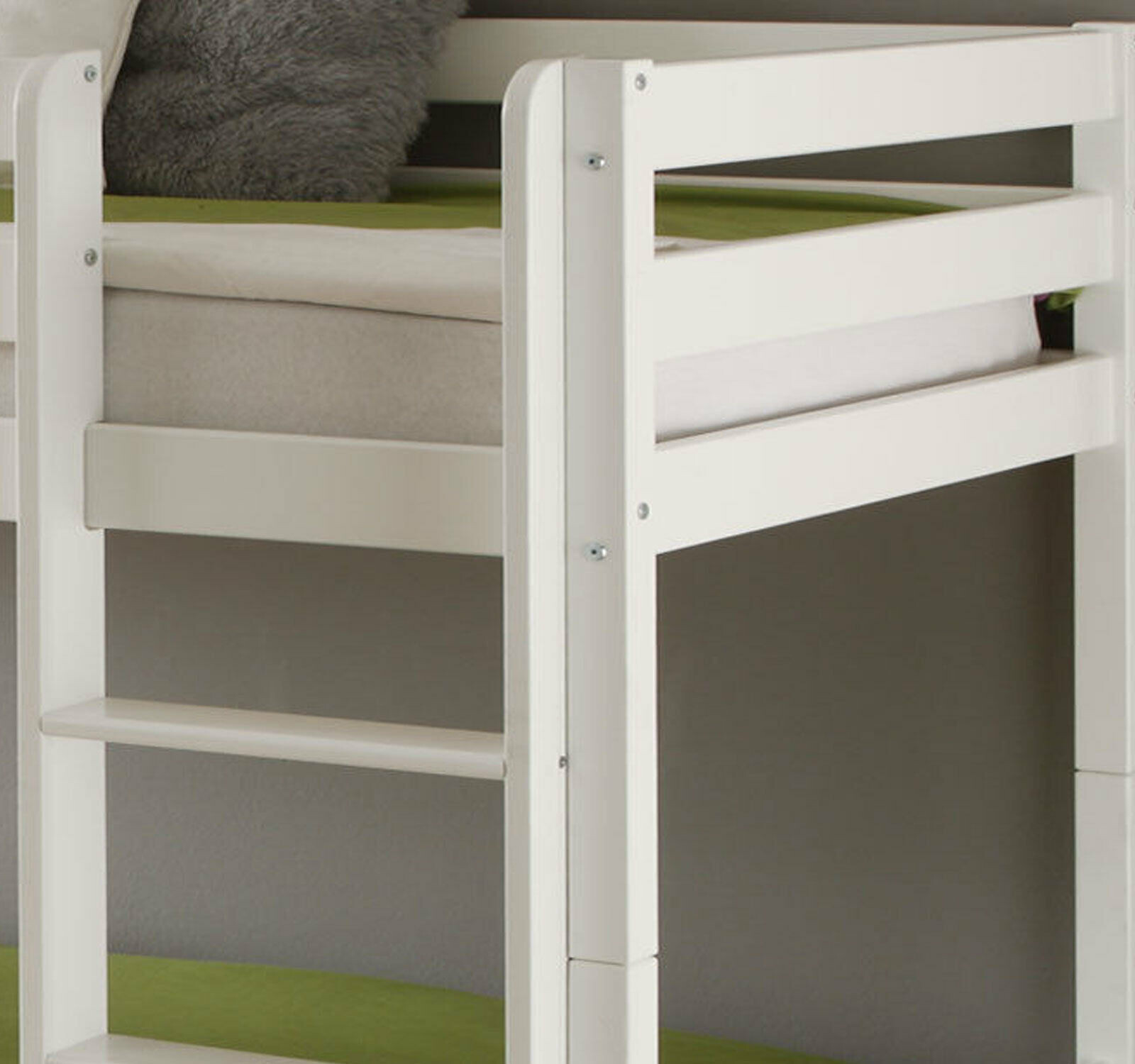 Kinderbett Etagenbett Weiss Hochbett Spielbett Kindeerbett Stockbett 90x200 cm