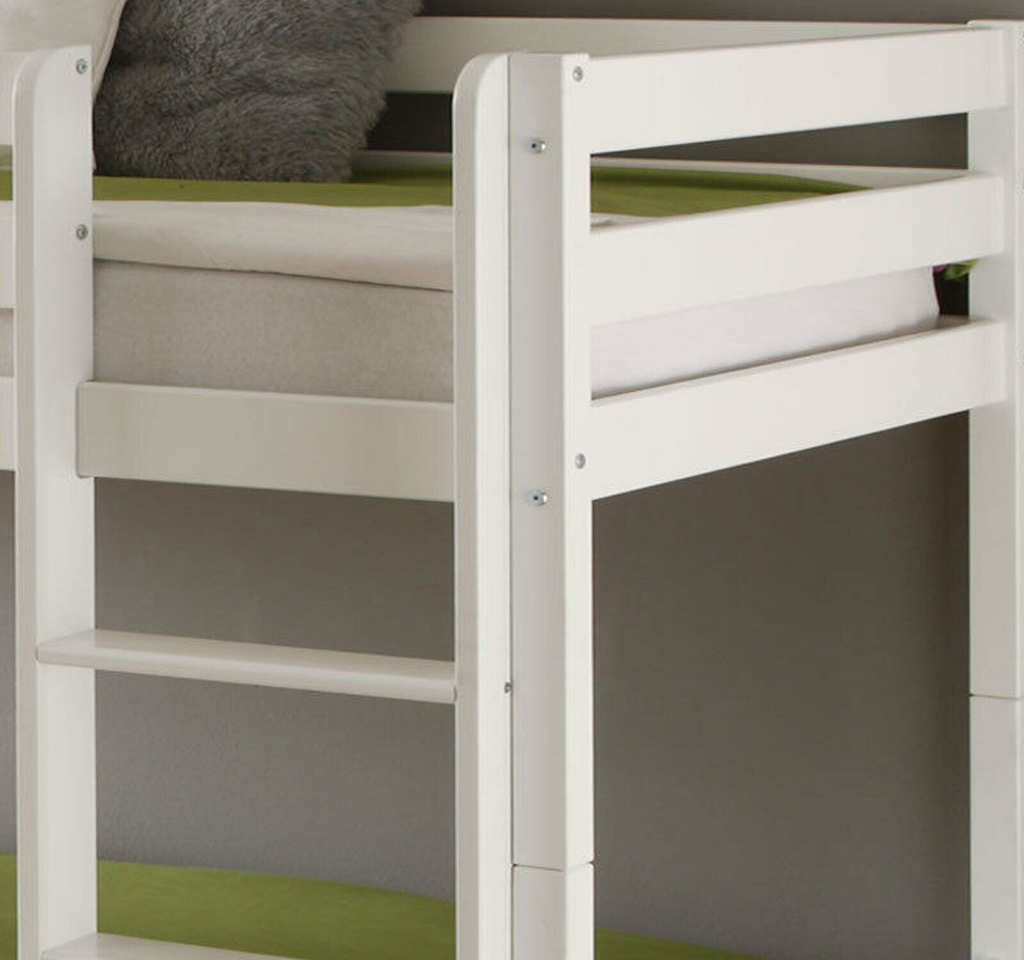 Kinderbett Etagenbett Weiss Hochbett Spielbett Kindeerbett Stockbett 90x200 cm