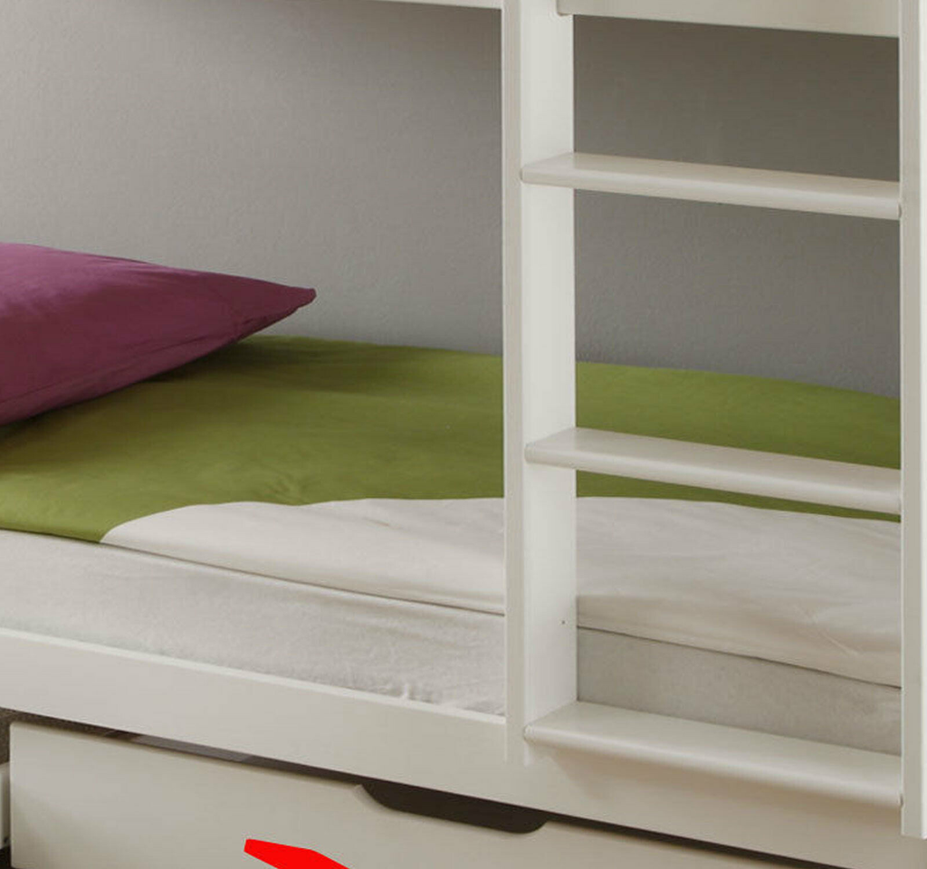 Kinderbett Etagenbett Weiss Hochbett Spielbett Kindeerbett Stockbett 90x200 cm