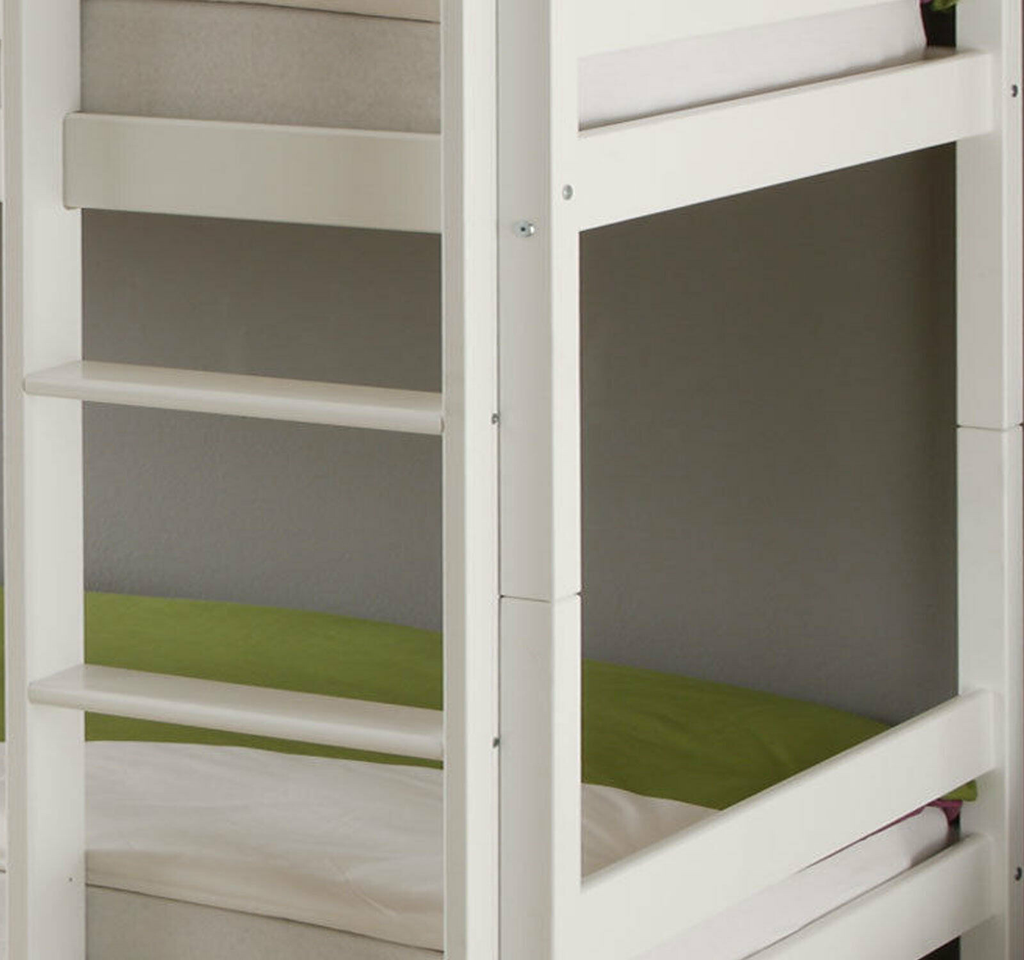 Kinderbett Etagenbett Weiss Hochbett Spielbett Kindeerbett Stockbett 90x200 cm