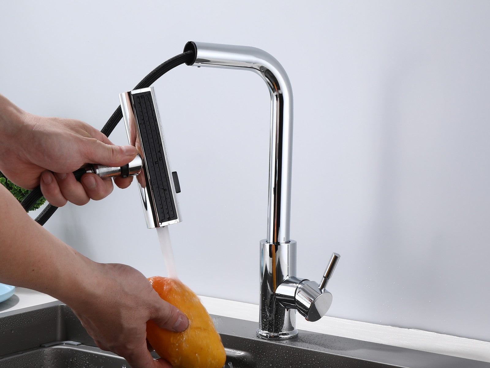 Küchenarmatur 360° Wasserhahn Küche Mischbatterie Spültisch Silber Armatur GF701