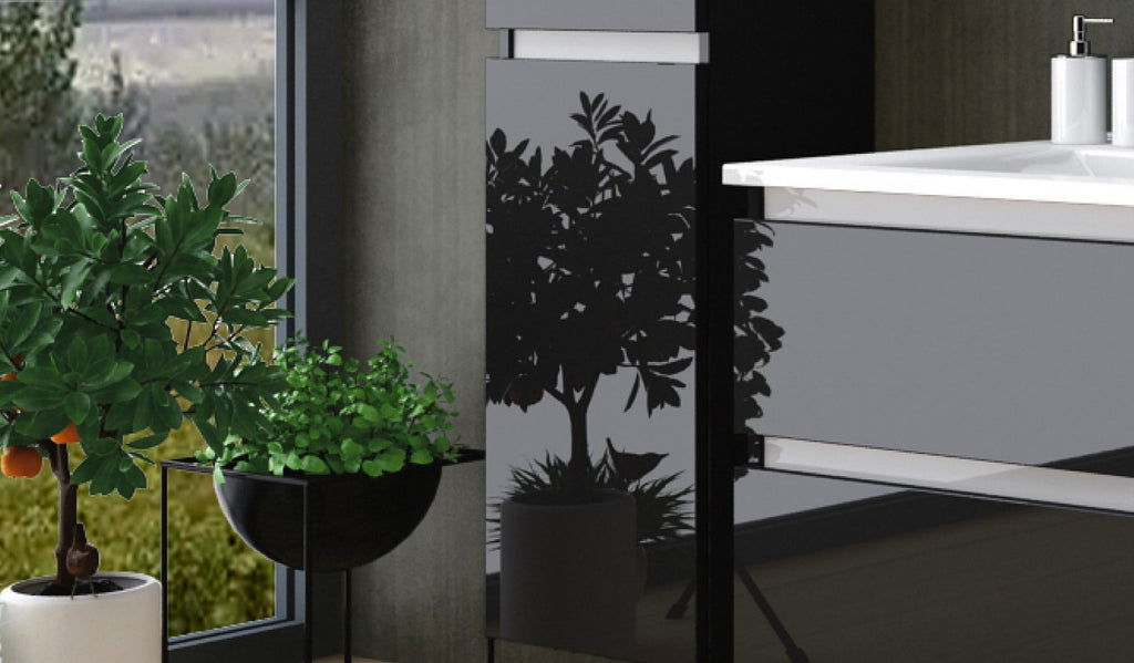 Badmöbel Set Schwarz doppelwaschtisch doppelwaschbecken Kosmetik Spiegel 120 cm