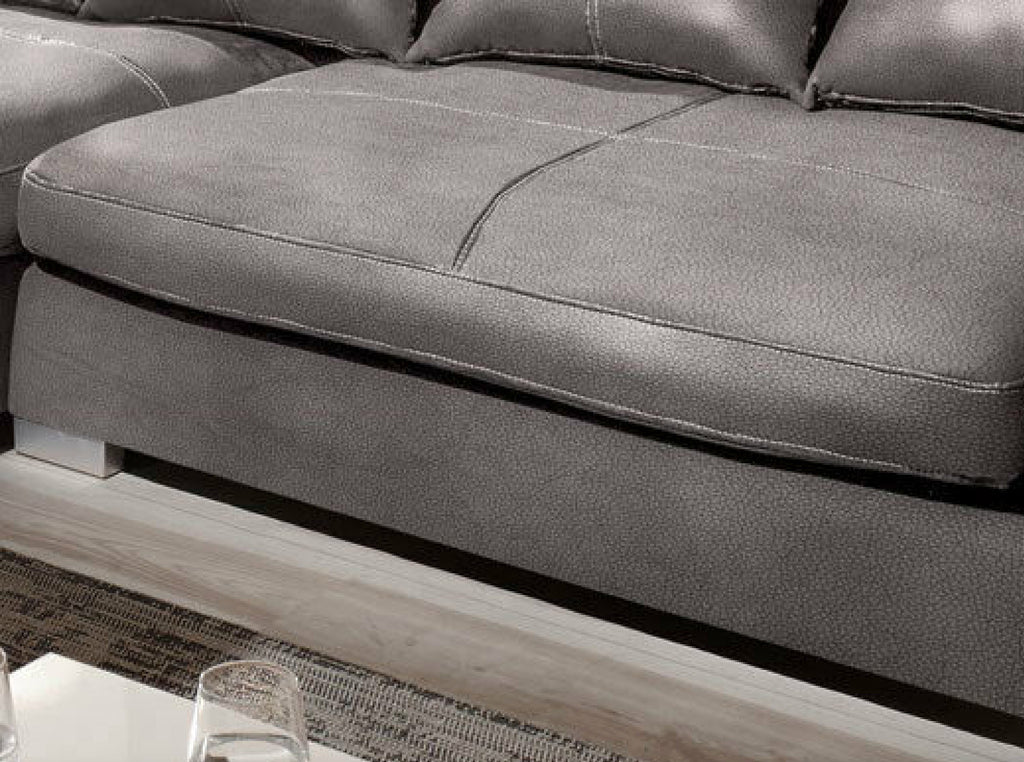 Design Couchgarnitur Grau Sofa K-Leder Eck Sofa Wohnlandschaft Megasofa Links