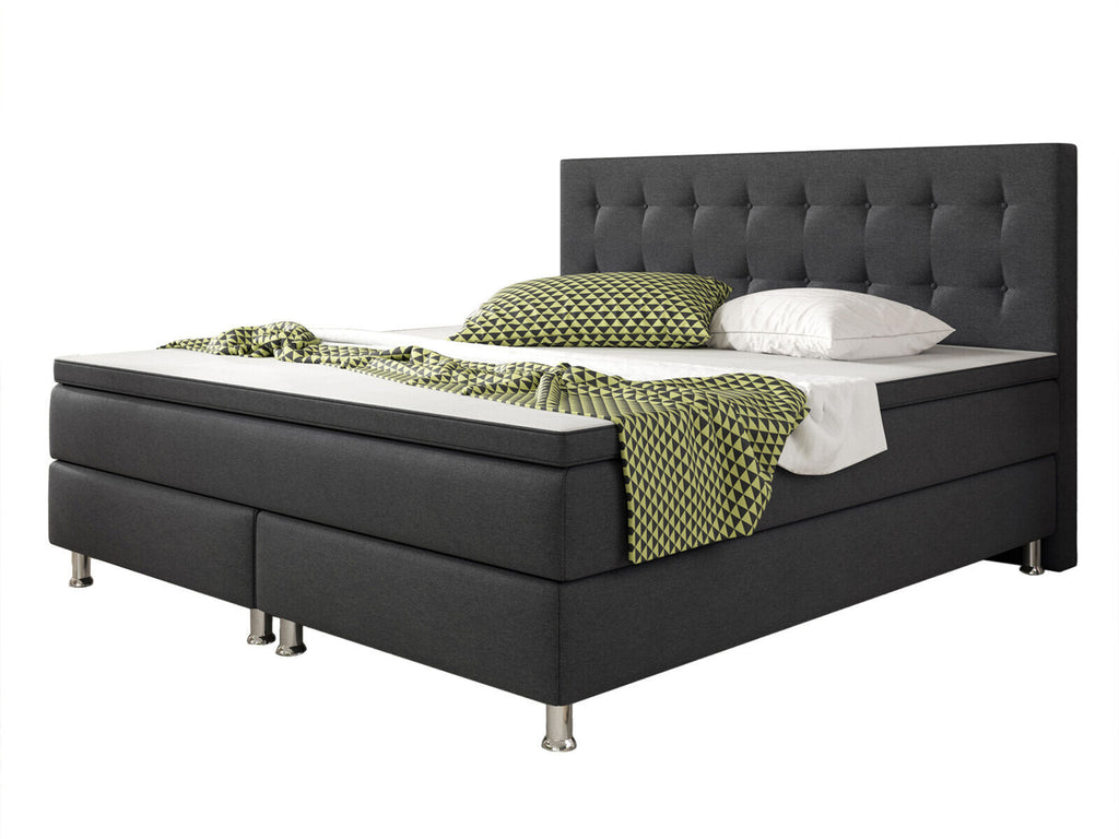 Boxspringbett 180x200 Anthrazit Bett Komfortbett Hotelbett Stoff Bett Bern 31743